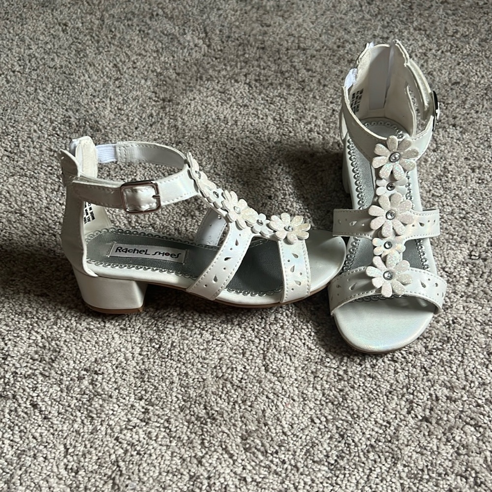 Girls Flower Sandals with heel - Size 10
